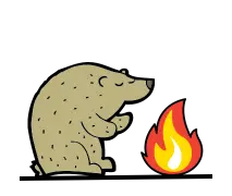pictograma urs la foc
